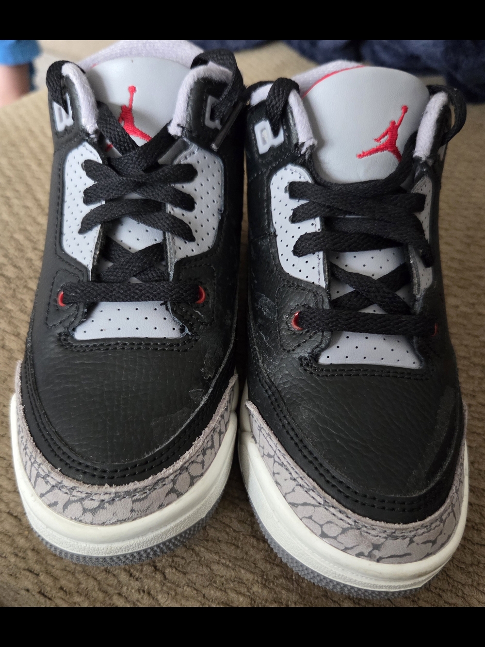 Nike Kids' Jordan Black/Gray/Red Retro Basketball Sneakers 12C Like New!
